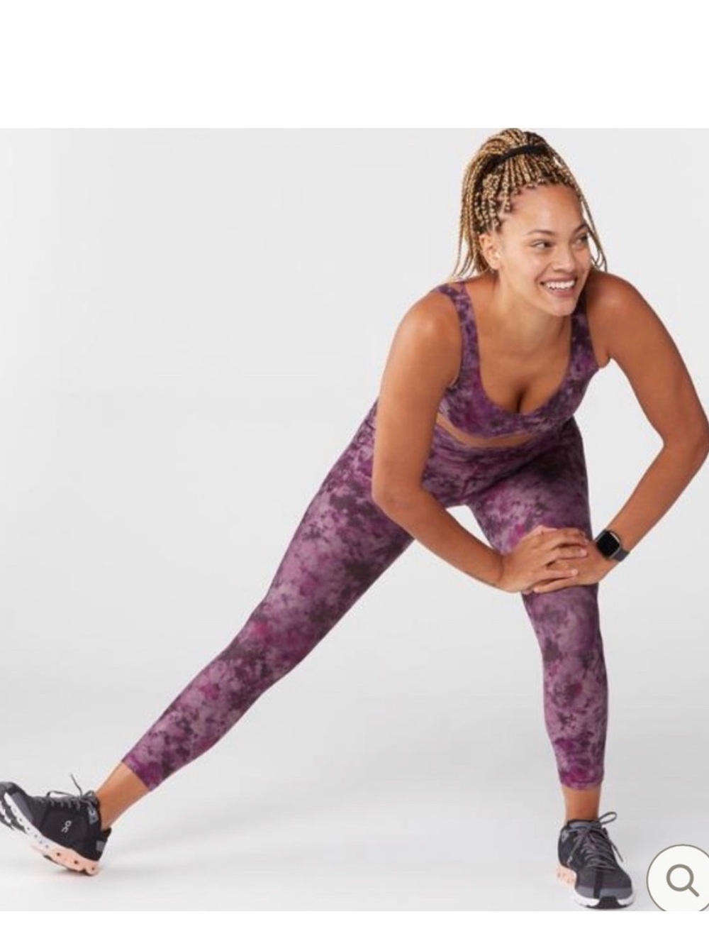Athleta ultimate stash 7/8 tight , dynamic leopard mauve size XL
